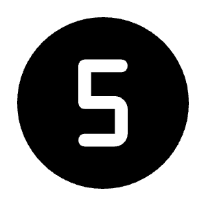 Counter 5 Fill Icon from Rounded Fill - Material Symbols Set