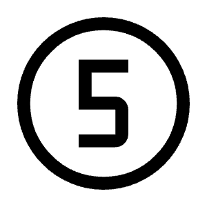 Counter 5 Icon from Outlined Line - Material Symbols Set