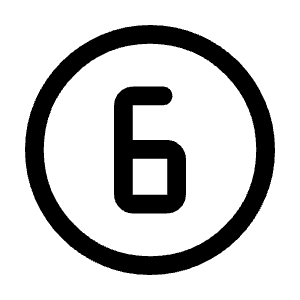 Counter 6 Icon from Rounded Line - Material Symbols Set