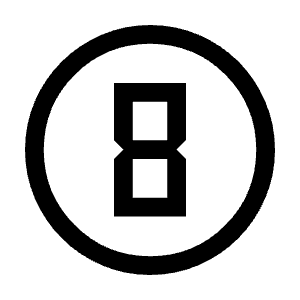 Counter 8 Icon from Sharp Line - Material Symbols Set