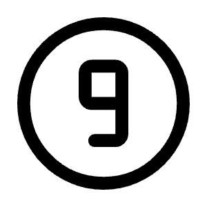 Counter 9 Icon from Rounded Line - Material Symbols Set