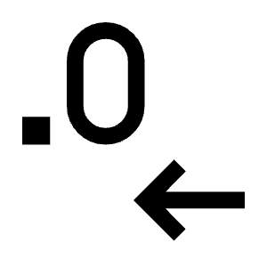 Decimal Decrease Icon from Sharp Line - Material Symbols Set