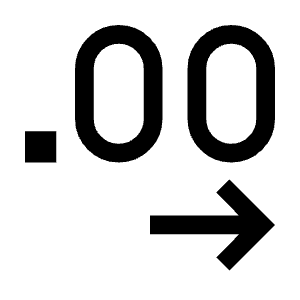 Decimal Increase Icon from Sharp Line - Material Symbols Set