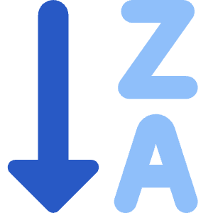 Descending Alphabetical Order Icon from Core Flat Set