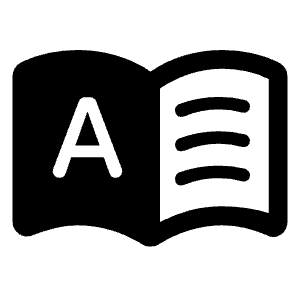 Dictionary Fill Icon from Rounded Fill - Material Symbols Set