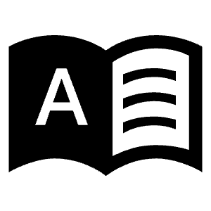 Dictionary Fill Icon from Sharp Fill - Material Symbols Set