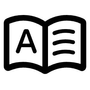 Dictionary Icon from Rounded Line - Material Symbols Set