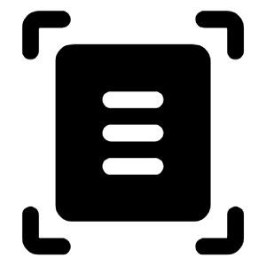 Document Scanner Fill Icon from Rounded Fill - Material Symbols Set
