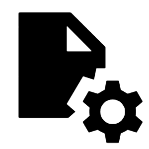 File Setting Gear Fill Icon from Sharp Fill - Streamline Material Free Set