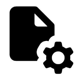 File Setting Gear Fill Icon from Rounded Fill - Streamline Material Free Set