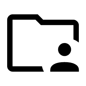 Folder Supervised Icon from Outlined Line - Material Symbols Set