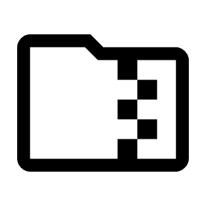 Folder Zip Icon from Outlined Line - Material Symbols Set