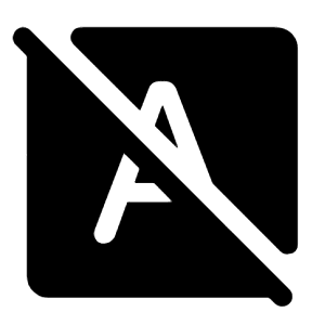 Font Download Off Fill Icon from Rounded Fill - Material Symbols Set