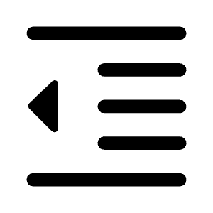 Format Indent Decrease Fill Icon from Rounded Fill - Material Symbols Set