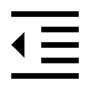 Format Indent Decrease Fill Icon from Outlined Fill - Material Symbols Set