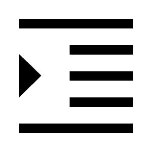 Format Indent Increase Fill Icon from Outlined Fill - Material Symbols Set