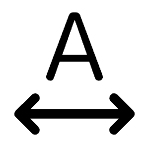 Format Letter Spacing 2 Fill Icon from Rounded Fill - Material Symbols Set