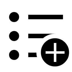 Format List Bulleted Add Icon from Sharp Line - Material Symbols Set