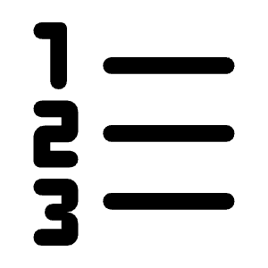 Format List Numbered Fill Icon from Rounded Fill - Material Symbols Set