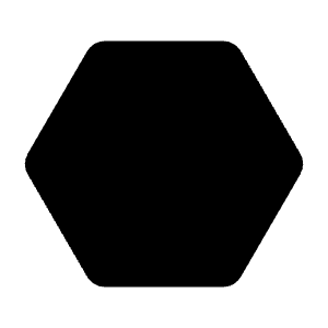 Hexagon Fill Icon from Rounded Fill - Material Symbols Set