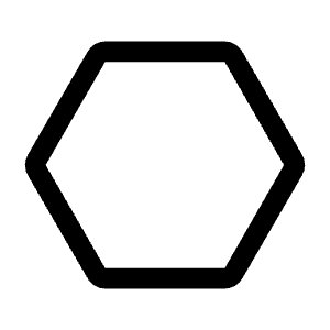 Hexagon Icon from Rounded Line - Material Symbols Set