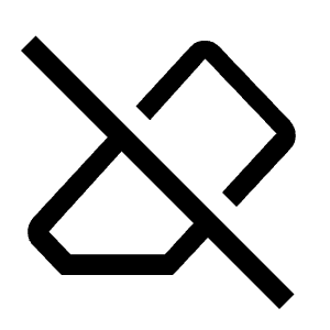 Ink Eraser Off Icon from Outlined Line - Material Symbols Set