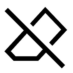Ink Eraser Off Icon from Sharp Line - Material Symbols Set