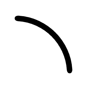 Line Curve Icon from Rounded Line - Material Symbols Set