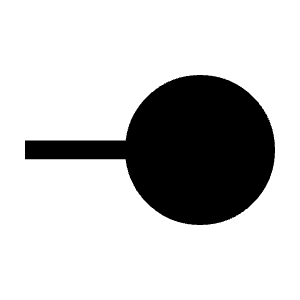 Line End Circle Fill Icon from Sharp Fill - Material Symbols Set