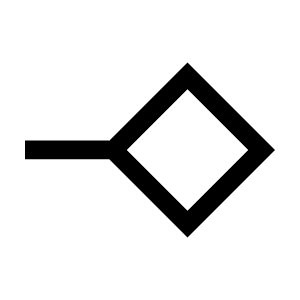 Line End Diamond Icon from Sharp Line - Material Symbols Set