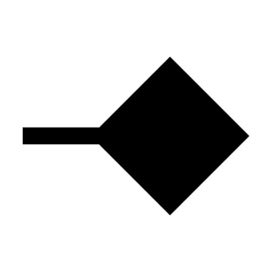 Line End Diamond Fill Icon from Sharp Fill - Material Symbols Set