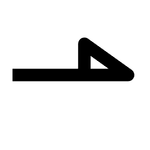 Line End Half Triangle Icon from Rounded Line - Material Pro Free Set