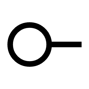 Line Start Circle Icon from Outlined Line - Material Symbols Set