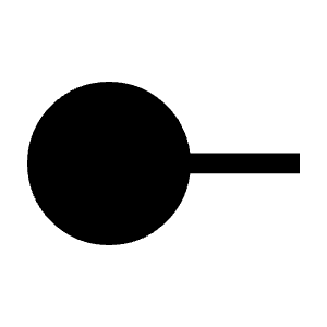 Line Start Circle Fill Icon from Sharp Fill - Material Symbols Set