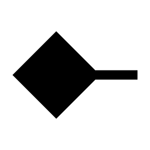Line Start Diamond Fill Icon from Sharp Fill - Material Symbols Set