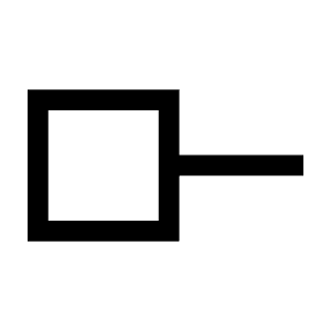 Line Start Square Icon from Sharp Line - Material Symbols Set