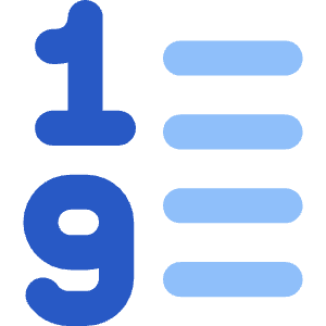 List 1 To 9 Icon from Core Flat Set