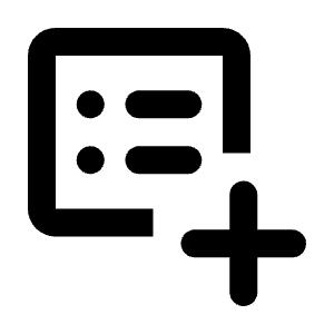 List Alt Add Icon from Rounded Line - Streamline Material Free Set