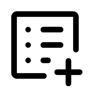 List Alt Add Icon from Rounded Line - Material Symbols Set