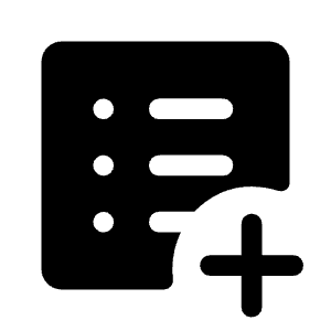List Alt Add Fill Icon from Rounded Fill - Material Symbols Set