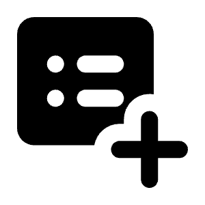 List Alt Add Fill Icon from Rounded Fill - Streamline Material Free Set
