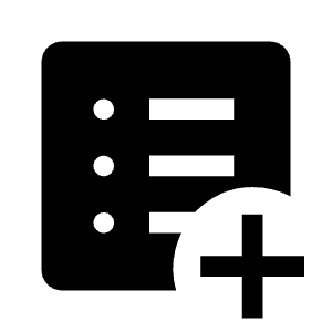 List Alt Add Fill Icon from Outlined Fill - Material Symbols Set