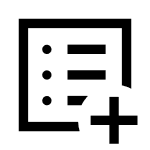 List Alt Add Icon from Sharp Line - Material Symbols Set