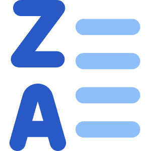 List Z To A Icon from Core Flat Set