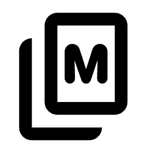 Markdown Copy Icon from Rounded Line - Material Pro Free Set