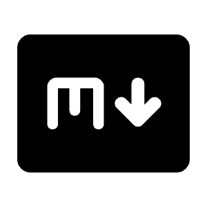 Markdown Fill Icon from Rounded Fill - Material Symbols Set
