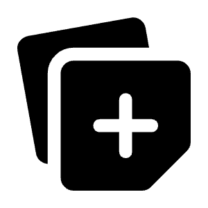 Note Stack Add Fill Icon from Rounded Fill - Material Symbols Set