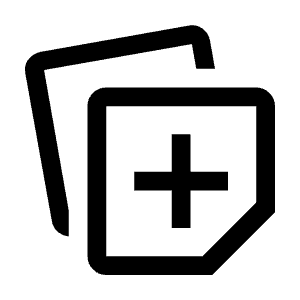 Note Stack Add Icon from Outlined Line - Material Symbols Set