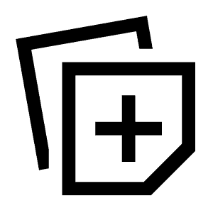 Note Stack Add Icon from Sharp Line - Material Symbols Set
