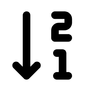 Order Descending Numbers Fill Icon from Rounded Fill - Streamline Material Free Set